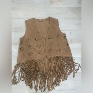 Faux Suede Fringe Rodeo Vest